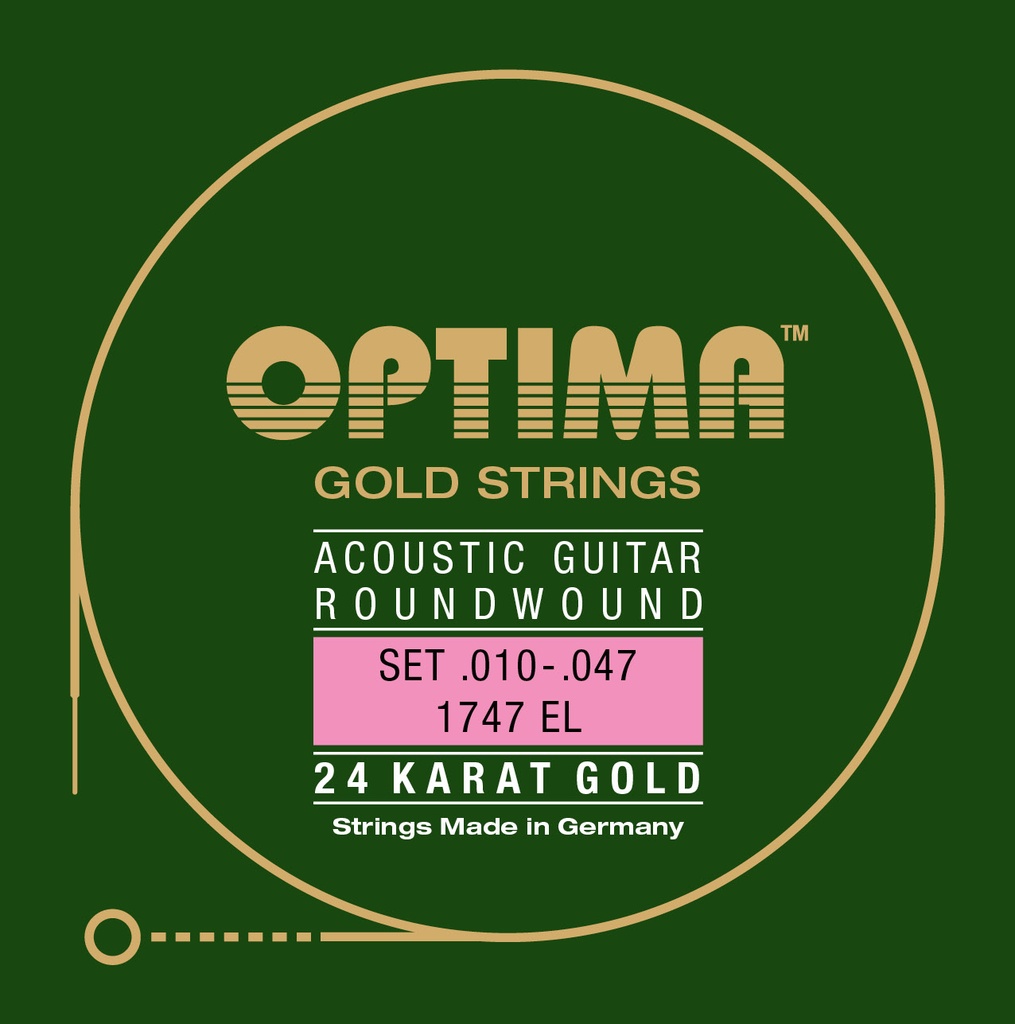 Optima 24K Gold Plated Acoustic Guitar Strings 10-47