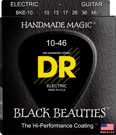 DR Black Beauties BKE-10 Black Coated Electric Guitar Strings