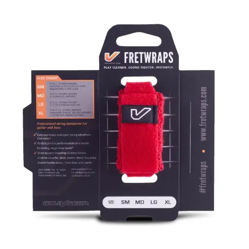 GRUVGEAR FRETWRAPS STRING MUTERS (1-PACK) Fire RED
