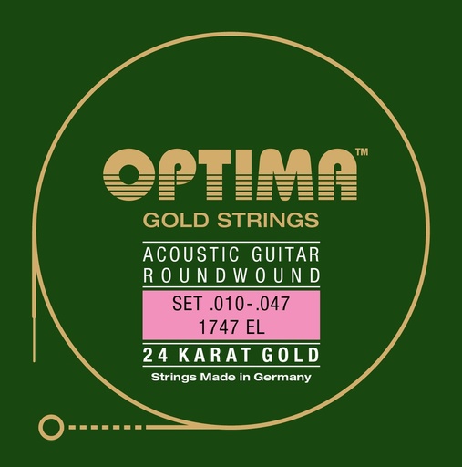 Optima 24K Gold Plated Acoustic Guitar Strings 10-47