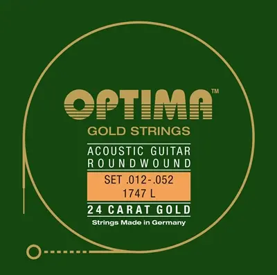 Optima 24K Gold Plated Acoustic Guitar Strings 12-52